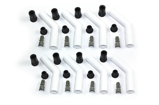 Pertronix Ignition PRT8503HT-8 Ceramic Spark Plug Boot Kit 45-Deg 8pk White