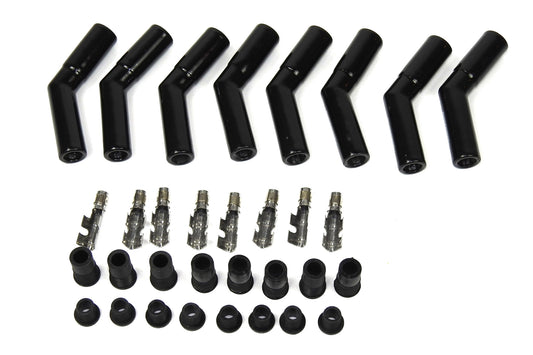 Pertronix Ignition PRT8563HT-8 Ceramic Spark Plug Boot Kit 45-Deg 8pk Black