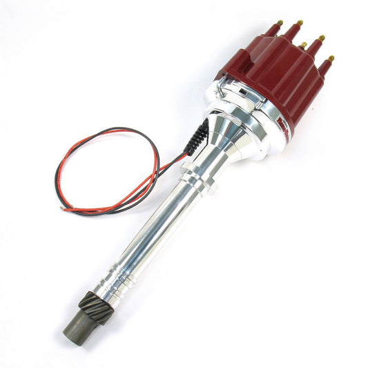 Pertronix Ignition PRTD100811 SBC/BBC Billet Dist. w/ Red Cap & Male Tower