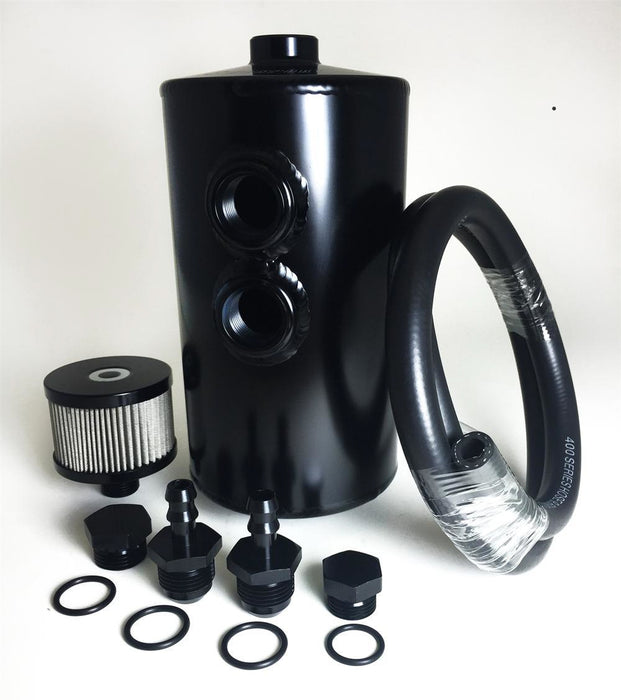 Prosport Gauges PSGPSCCAN Catch Can Dual Inlet Black Aluminum -10an ORB