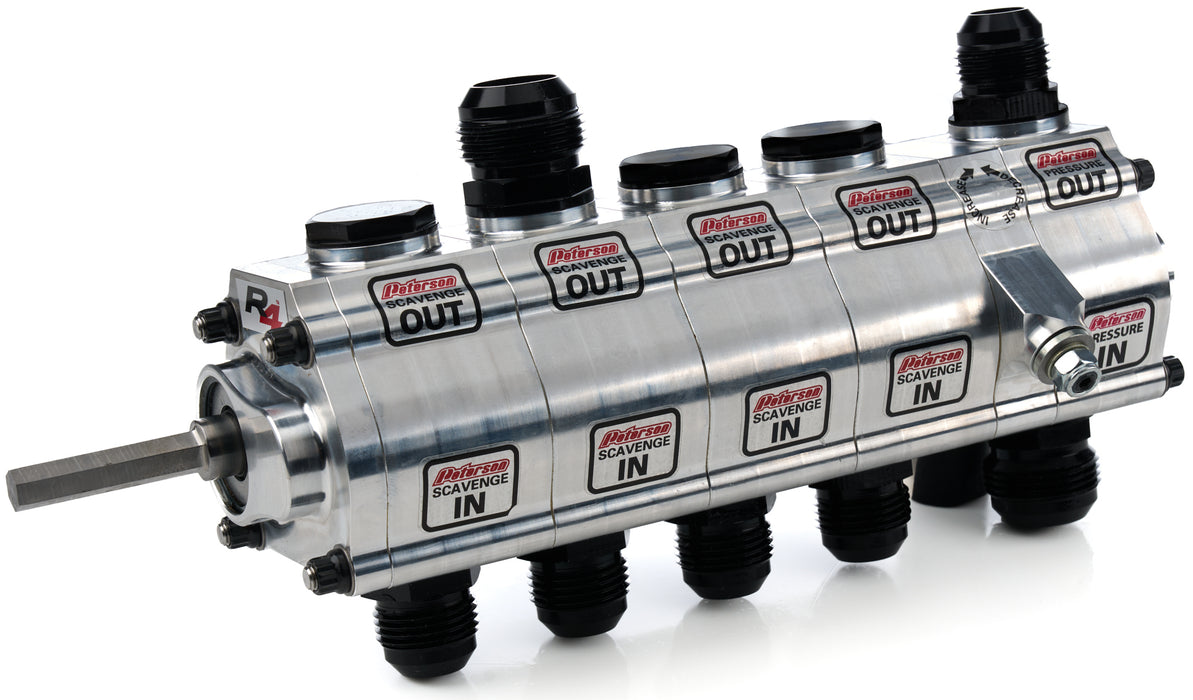 Peterson Fluid PTR04-5064-HEX Oil Pump 5-Stage R4 Left Side Mount Male Hex