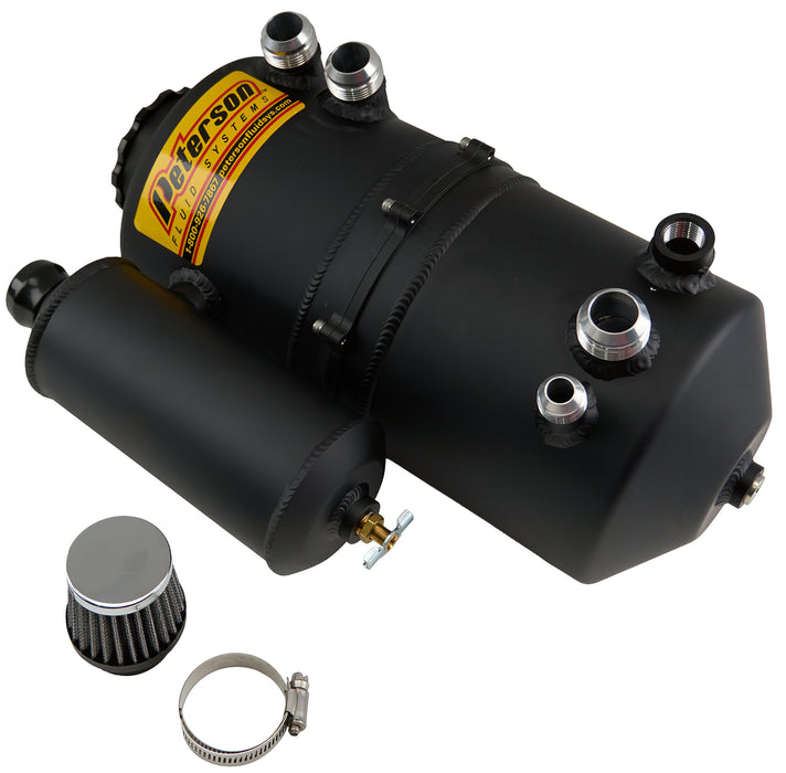 Peterson Fluid PTR08-0786-CC-BLK Oil Tank 2.3 Gallon Dual Scavenge Black
