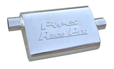 Pypes Performance Exhaust PYPMVR19S Race Pro Muffler 3in Offset/Center Stainless