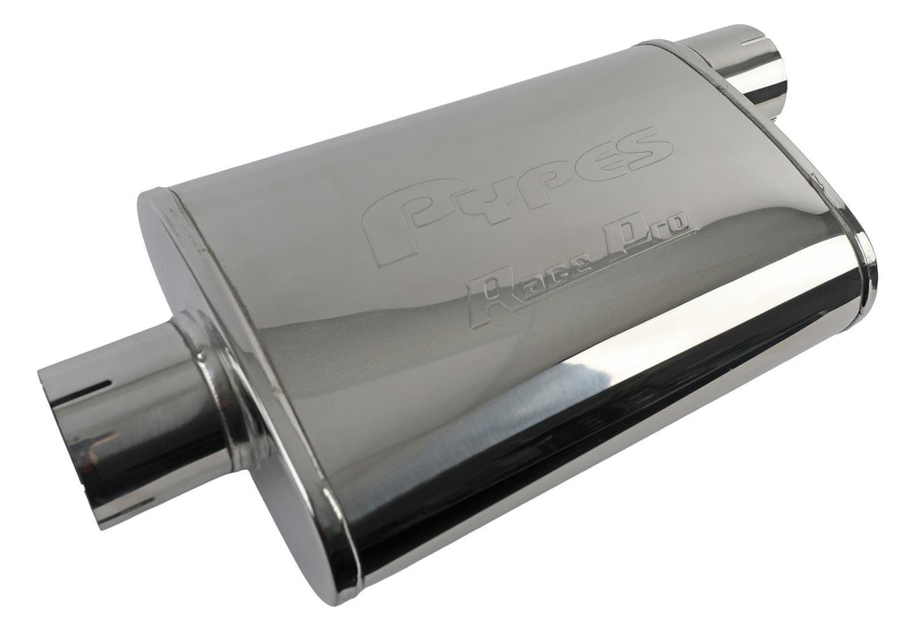 Pypes Performance Exhaust PYPMVR19S Race Pro Muffler 3in Offset/Center Stainless
