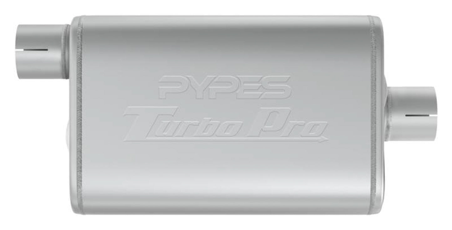 Pypes Performance Exhaust PYPMVT13 Turbo Pro Muffler 2.5in Offset In/Center Outlet