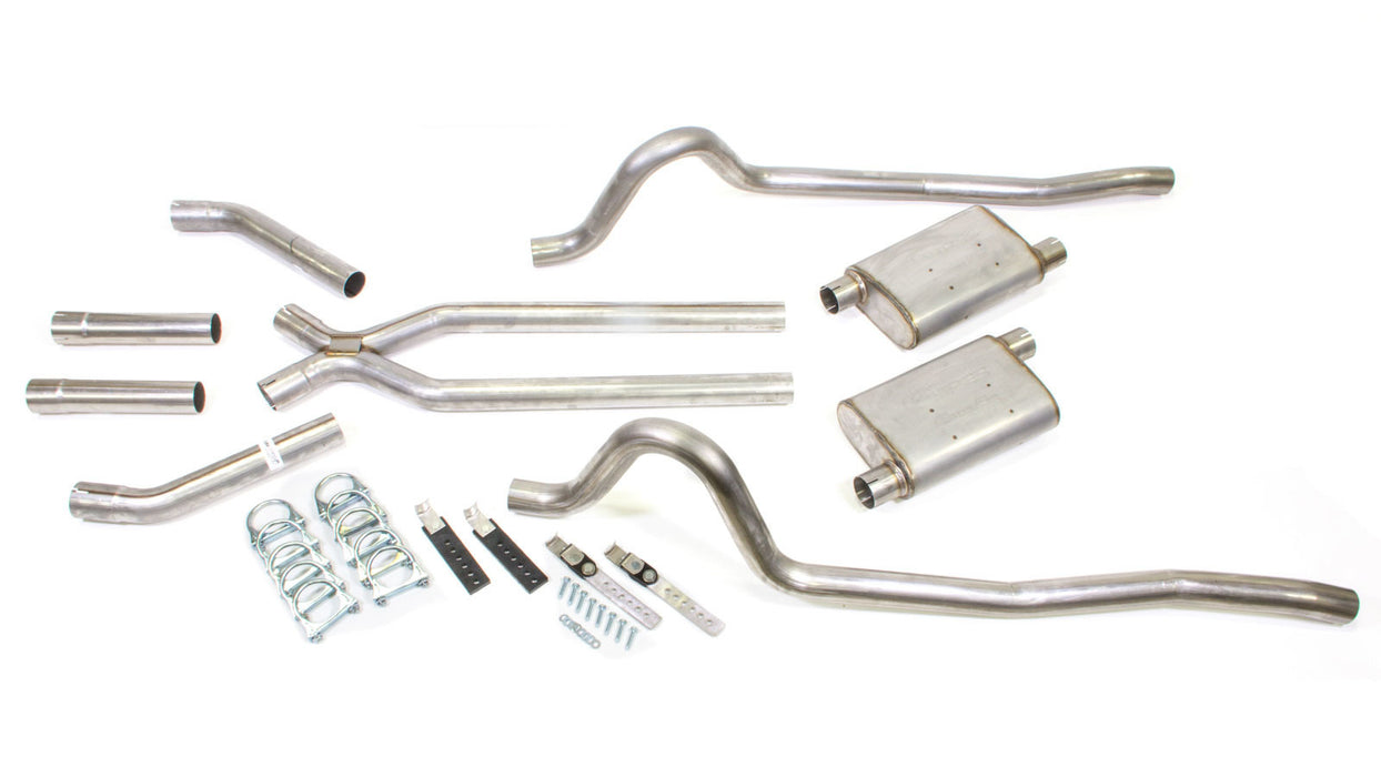 Pypes Performance Exhaust PYPSMA10S 67-74 Mopar A-Body 2.5in V8 Exhaust System w/XPip