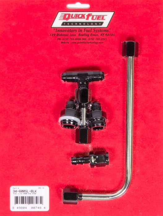 Quick Fuel Technology QFT34-600SL-BLK Dual Feed Fuel Line Kit - Slayer Carbs -6an