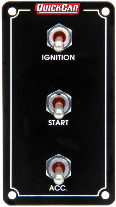 Quickcar Racing Products QRP50-7931 Ign. Panel Extreme Vert. 3 Switch Single Ignition
