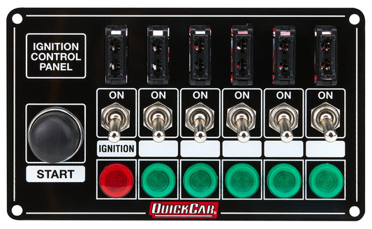 Quickcar Racing Products QRP50-864 Ignition Panel Blk Fused w/Start But. & Lights