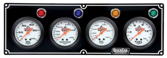 Quickcar Racing Products QRP61-6721 4 Gauge Panel OP/WT/OT/ FP Black