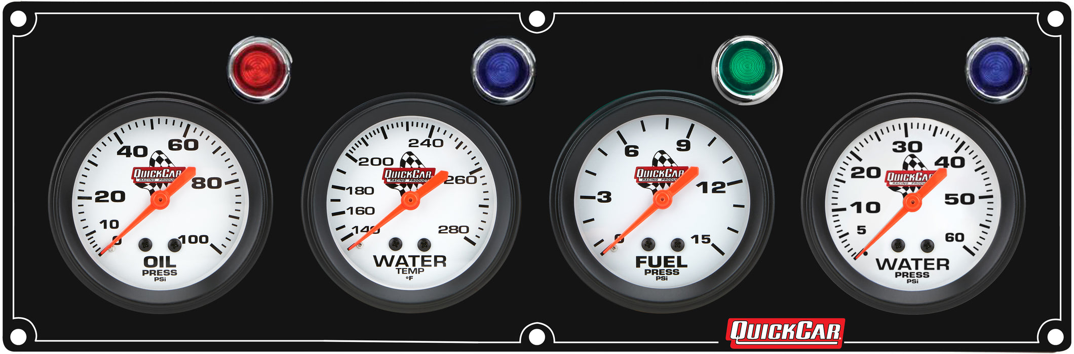 Quickcar Racing Products QRP61-6726 4 Gauge Panel OP/WT/FP15/WP Black