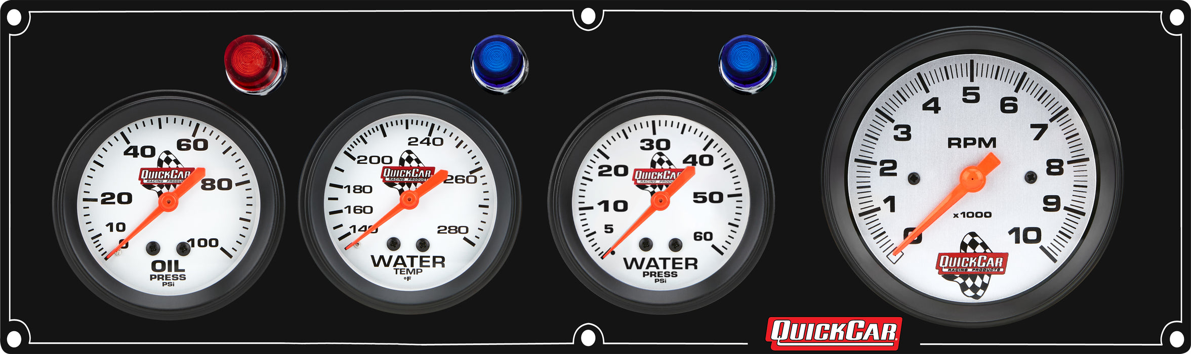Quickcar Racing Products QRP61-67463 3-1 Gauge Panel OP/WT/WP Black