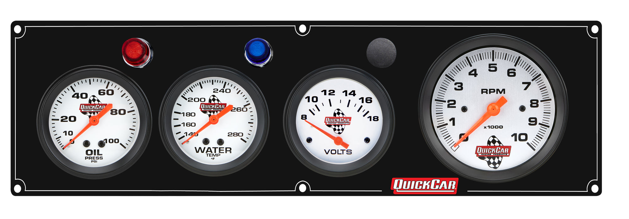 Quickcar Racing Products QRP61-67473 3-1 Gauge Panel OP/WT/VT Black