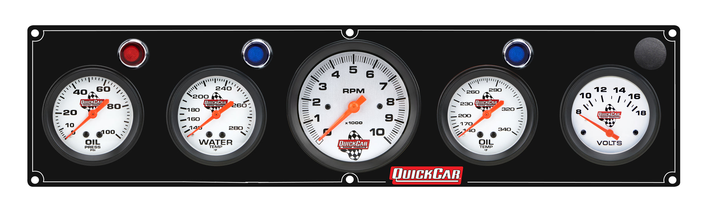 Quickcar Racing Products QRP61-67573 4-1 Gauge Panel OP/WT/OT/VT Black