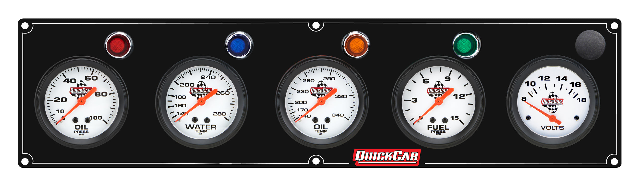 Quickcar Racing Products QRP61-6767 5 Gauge Panel OP/WT/OT/FP15/VT Black