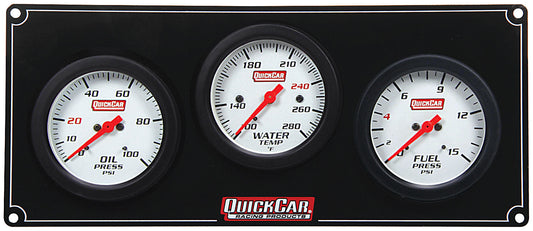 Quickcar Racing Products QRP61-7012 3 Gauge Extreme Panel OP/WT/FP