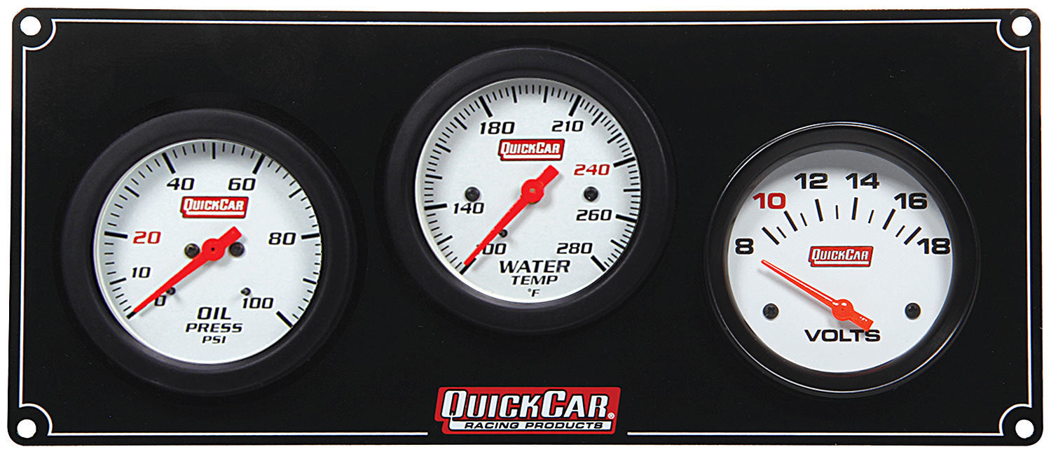 Quickcar Racing Products QRP61-7017 3 Gauge Extreme Panel OP/WT/Volts