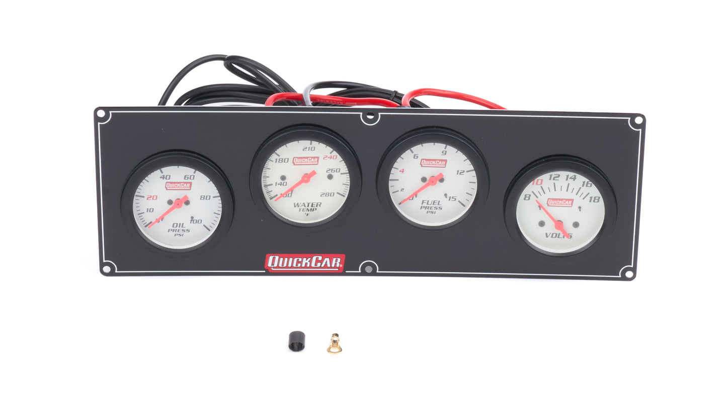 Quickcar Racing Products QRP61-7028 4 Gauge Extreme Panel OP/WT/FP/VT
