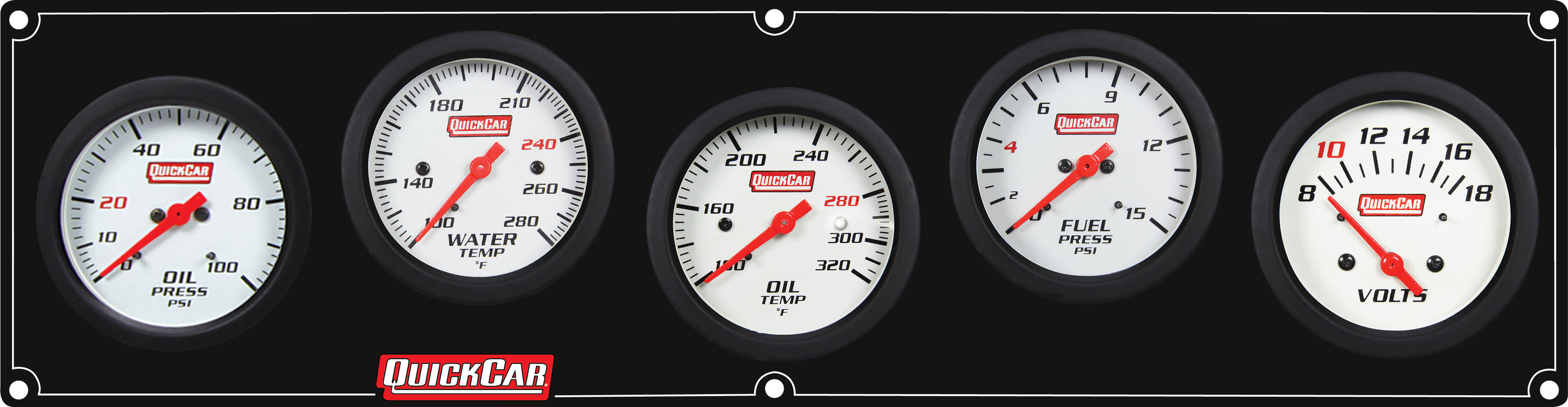 Quickcar Racing Products QRP61-7067 Extreme 5 Panel w/Tach OP/WT/OT/FP15/VT Black