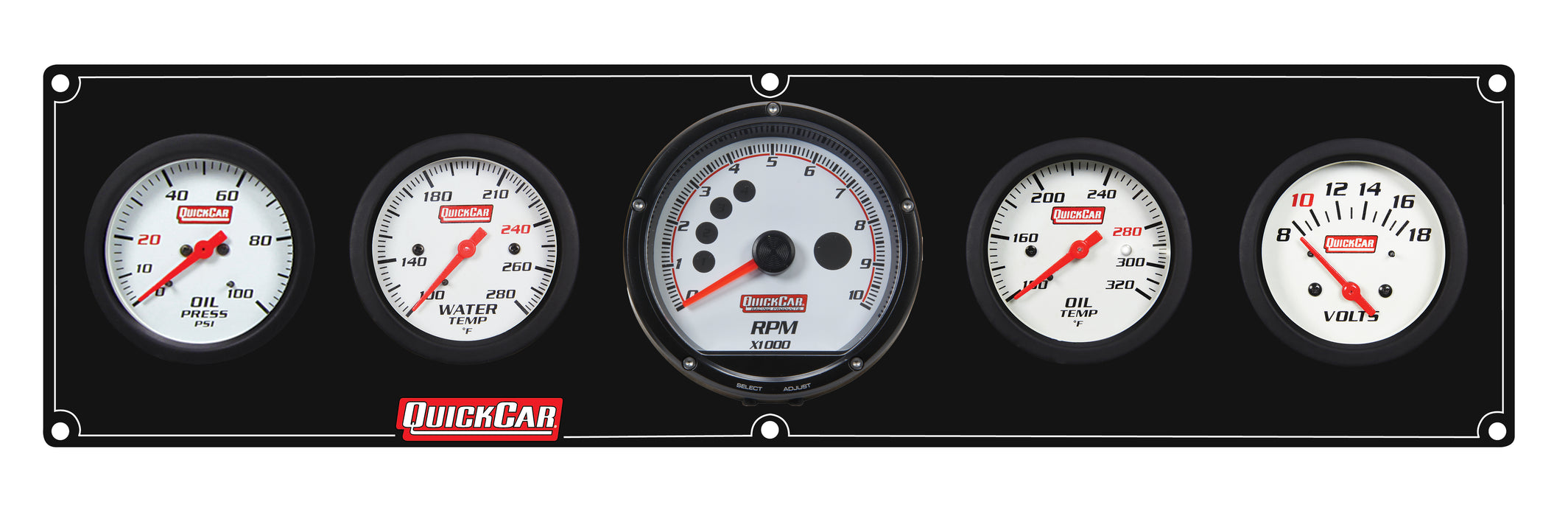 Quickcar Racing Products QRP61-7357 Extreme 4-1 Panel w/Tach OP/WT/OT/VT Black