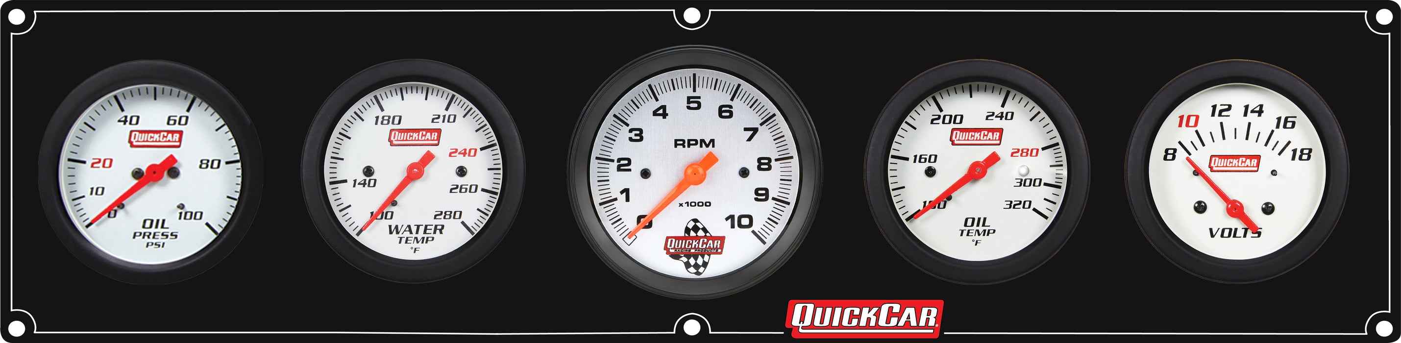 Quickcar Racing Products QRP61-77573 Extreme 4-1 Panel w/Tach OP/WT/OT/VT Black