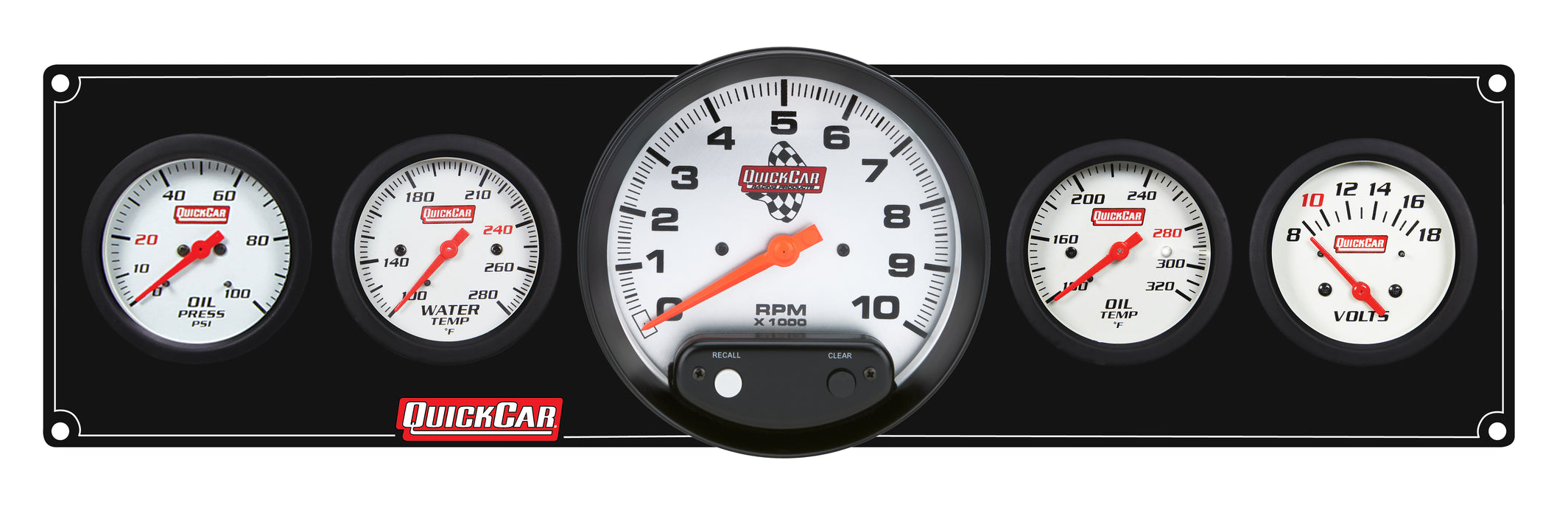 Quickcar Racing Products QRP61-7757 Extreme 4-1 Panel w/Tach OP/WT/OT/VT Black