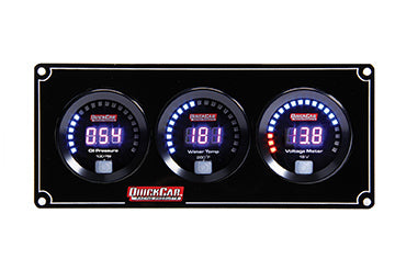 Quickcar Racing Products QRP67-3017 Digital 3-Gauge Panel OP/WT Volts