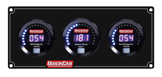 Quickcar Racing Products QRP67-3018 Digital 3 Gauge Panel OP /WT/FP100