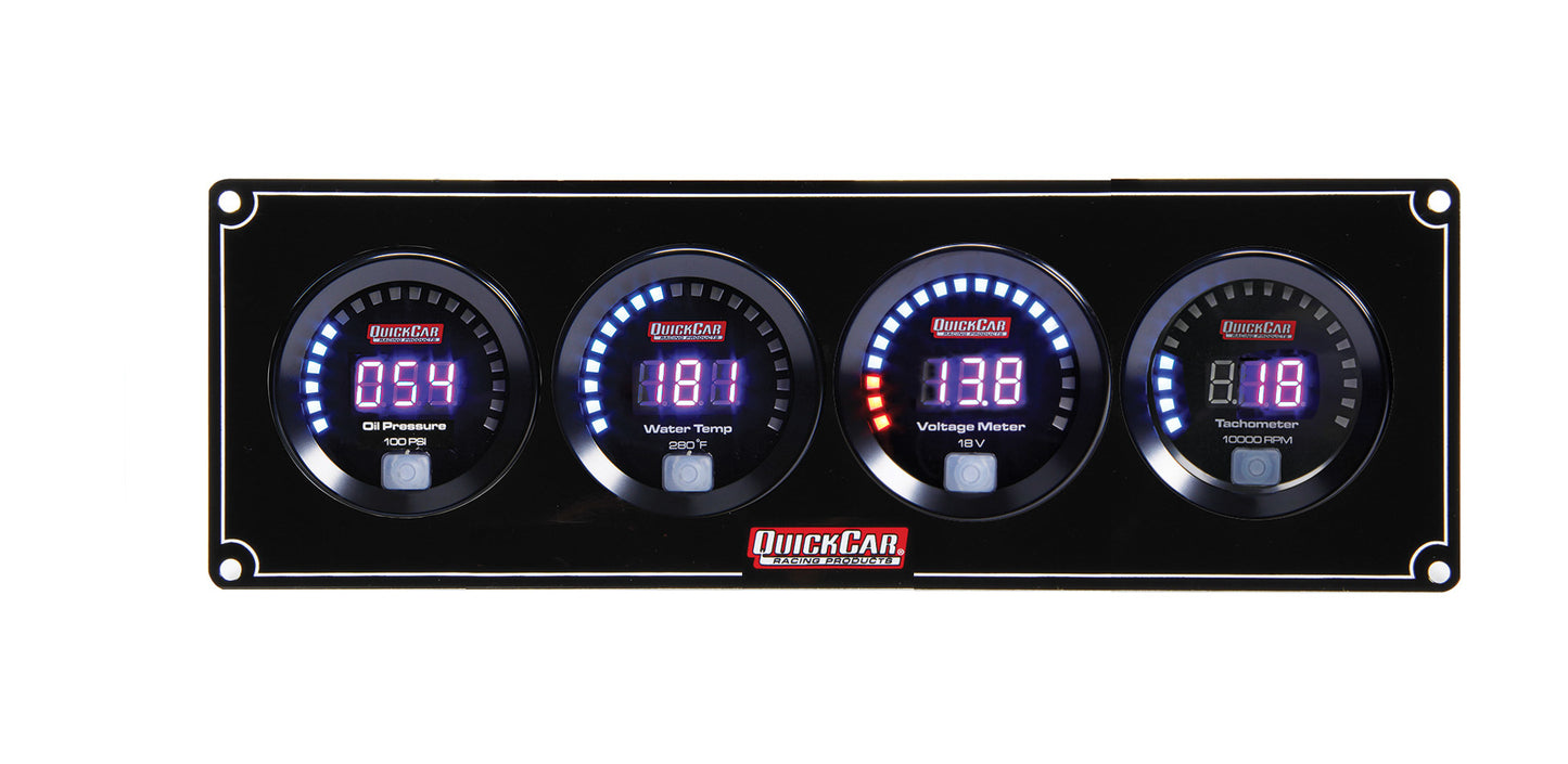 Quickcar Racing Products QRP67-3047 Digital 3-1 Gauge Panel OP/WT/Volt w/Tach