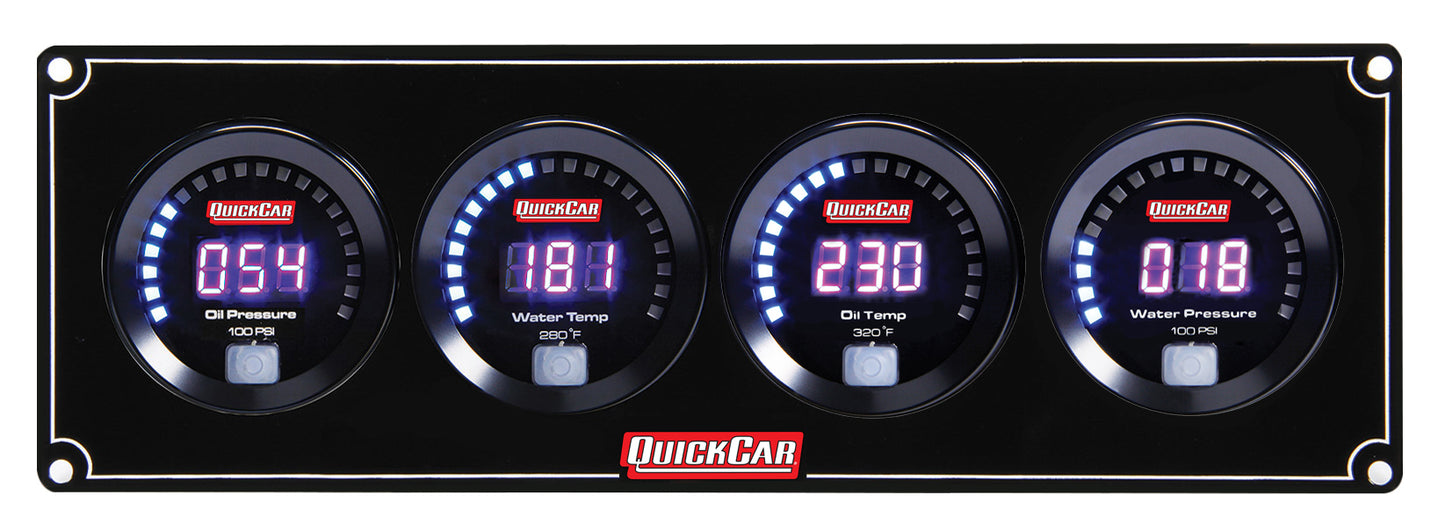 Quickcar Racing Products QRP67-4023 Digital 4 Gauge Panel OP/WT/OT/WP
