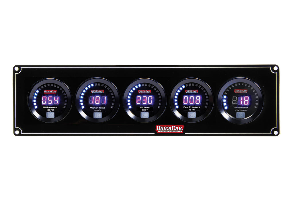Quickcar Racing Products QRP67-4051 Digital 4-1 Gauge Panel OP/WT/OT/FP w/Tach