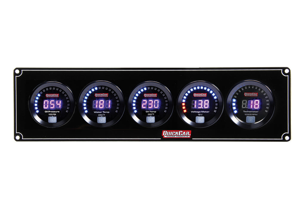 Quickcar Racing Products QRP67-4057 Digital 4-1 Gauge Panel OP/WT/OT/Volt w/Tach