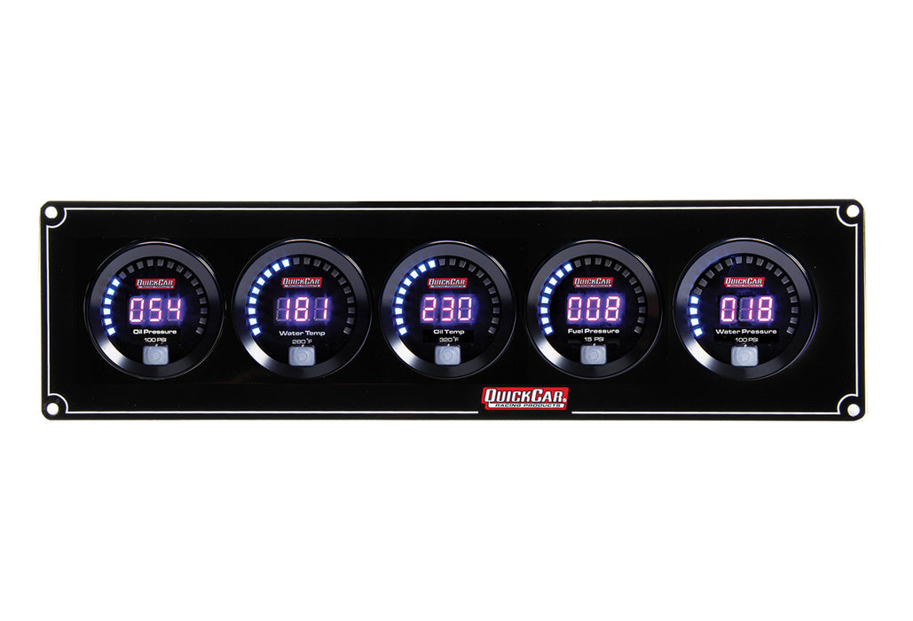 Quickcar Racing Products QRP67-5036 Digital 5-Gauge Panel OP/WT/OT/FP/WP