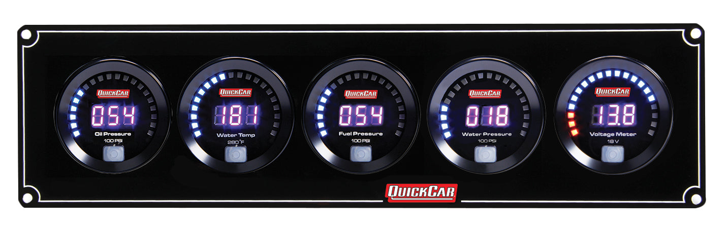 Quickcar Racing Products QRP67-5038 Digital 5 Gauge Panel OP/WT/FP100/WP/VT