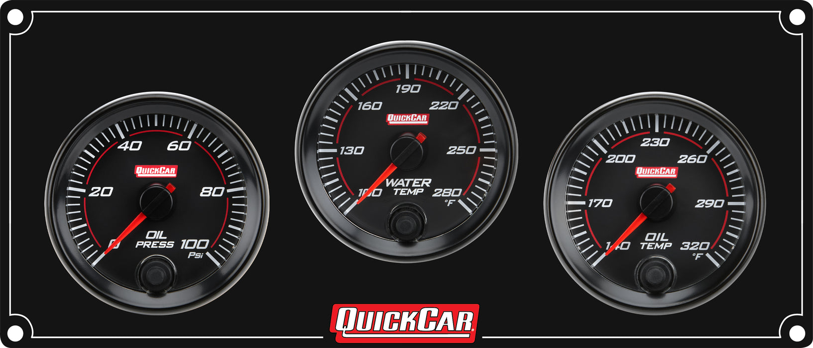 Quickcar Racing Products QRP69-3011 Redline 3 Gauge Panel OP/WT/OT