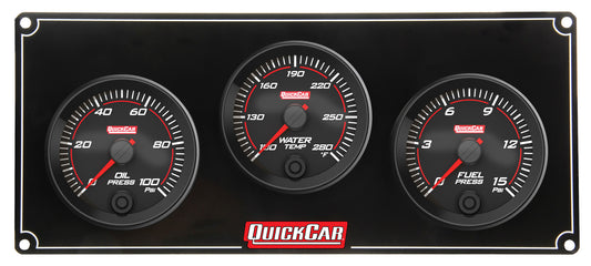 Quickcar Racing Products QRP69-3012 Redline 3 Gauge Panel OP/WT/FP