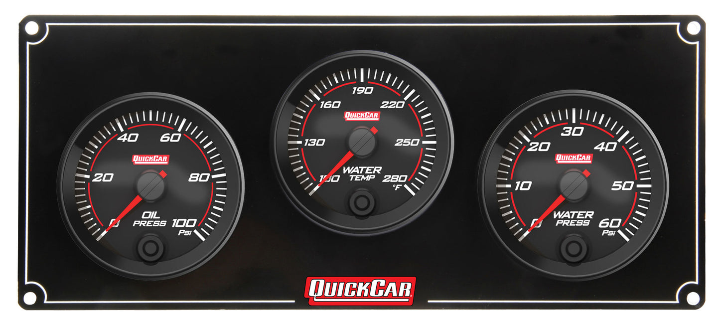 Quickcar Racing Products QRP69-3016 Redline 3 Gauge Panel OP/WT/WP