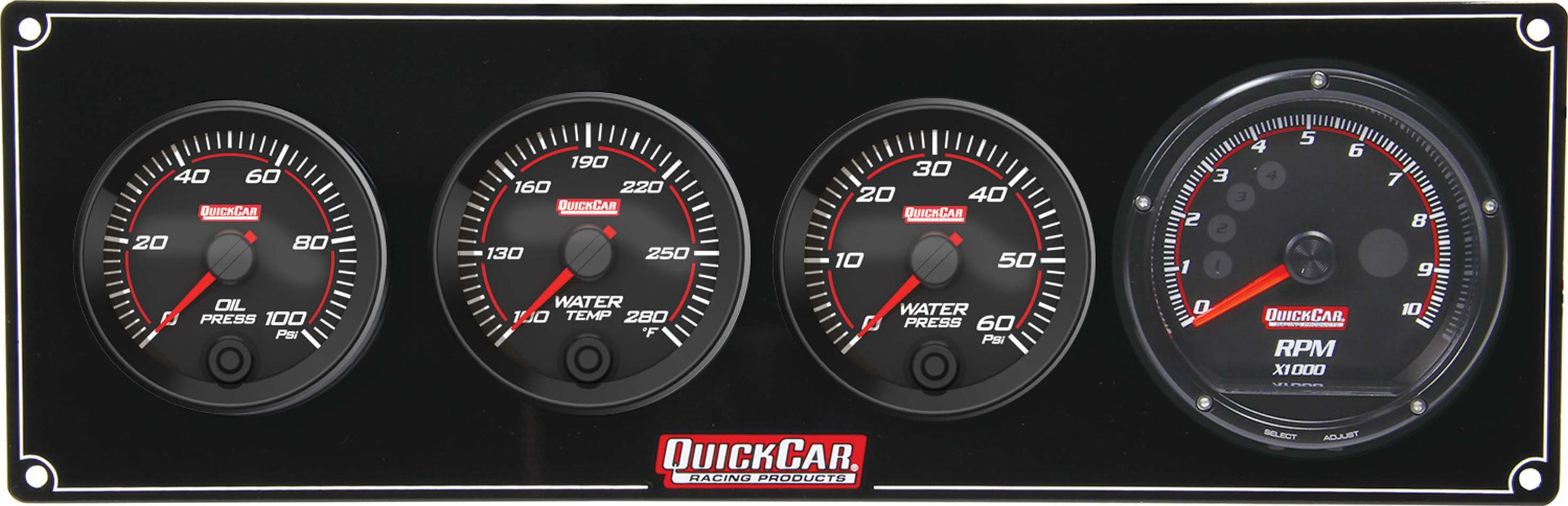 Quickcar Racing Products QRP69-3046 Redline 3-1 Gauge Panel OP/WT/WP w/Recall Tach