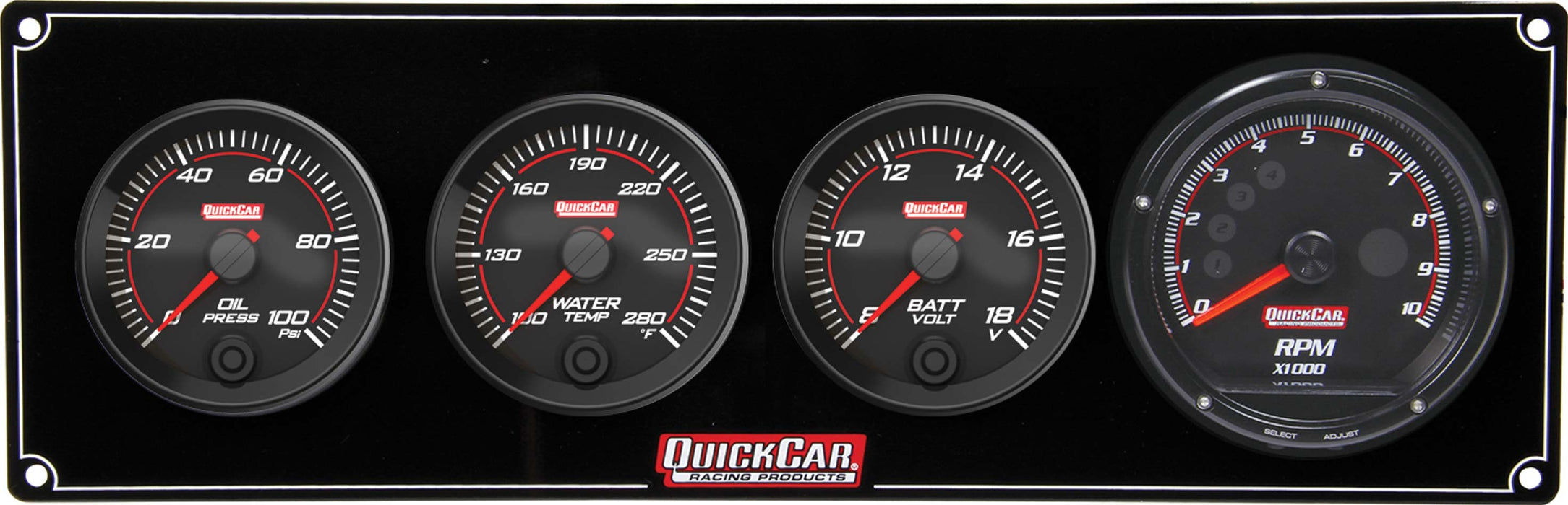 Quickcar Racing Products QRP69-3047 Redline 3-1 Gauge Panel OP/WT/Volt w/Recall Tach