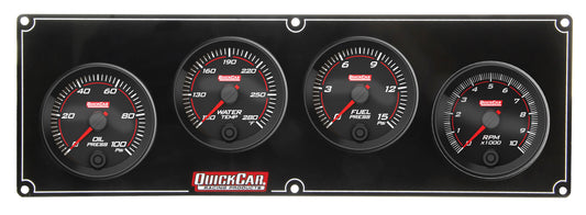 Quickcar Racing Products QRP69-3242 Redline 3-1 Gauge Panel OP/WT/FP w/2-5/8in Tach