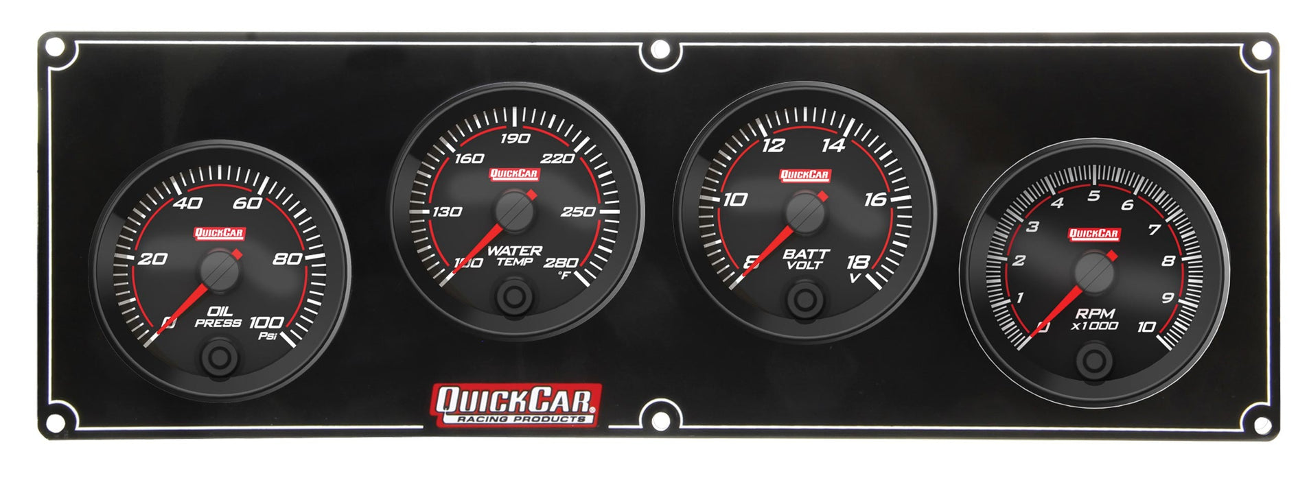 Quickcar Racing Products QRP69-3247 Redline 3-1 Gauge Panel OP/WT/Volt w/2-5/8in Tac