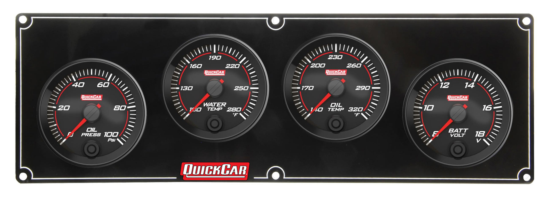 Quickcar Racing Products QRP69-4027 Redline 4 Gauge Panel OP/WT/OT/Volt