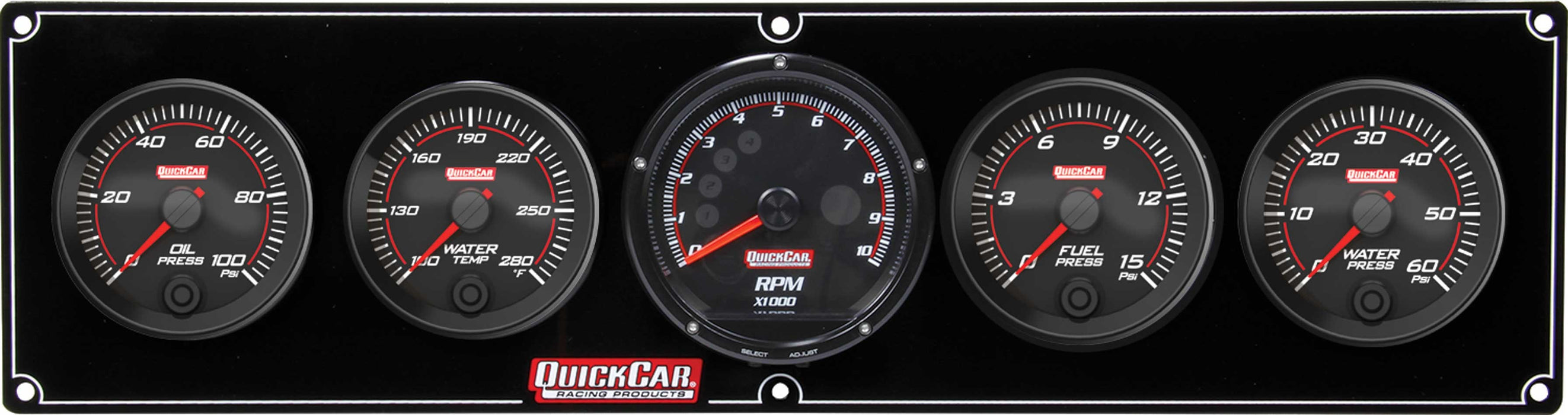 Quickcar Racing Products QRP69-4056 Redline 4-1 Gauge Panel OP/WT/FP/WP w/Recall Tac