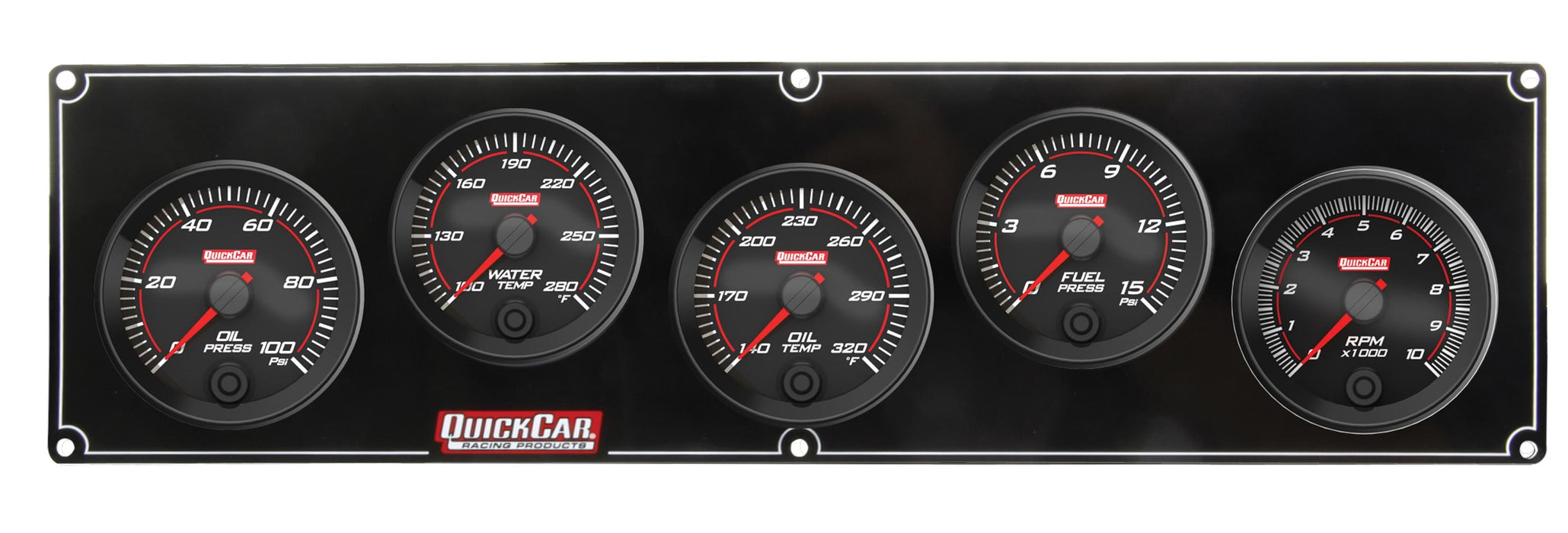 Quickcar Racing Products QRP69-4251 Redline 4-1 Gauge Panel OP/WT/OT/FP w/2-5/8 Tach