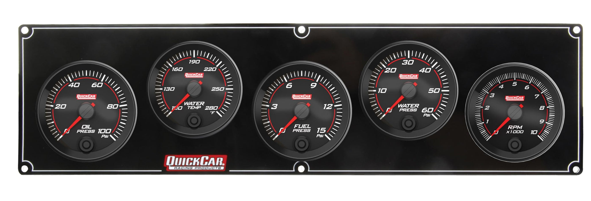 Quickcar Racing Products QRP69-4256 Redline 4-1 Gauge Panel OP/WT/FP/WP w/2-5/8 Tach