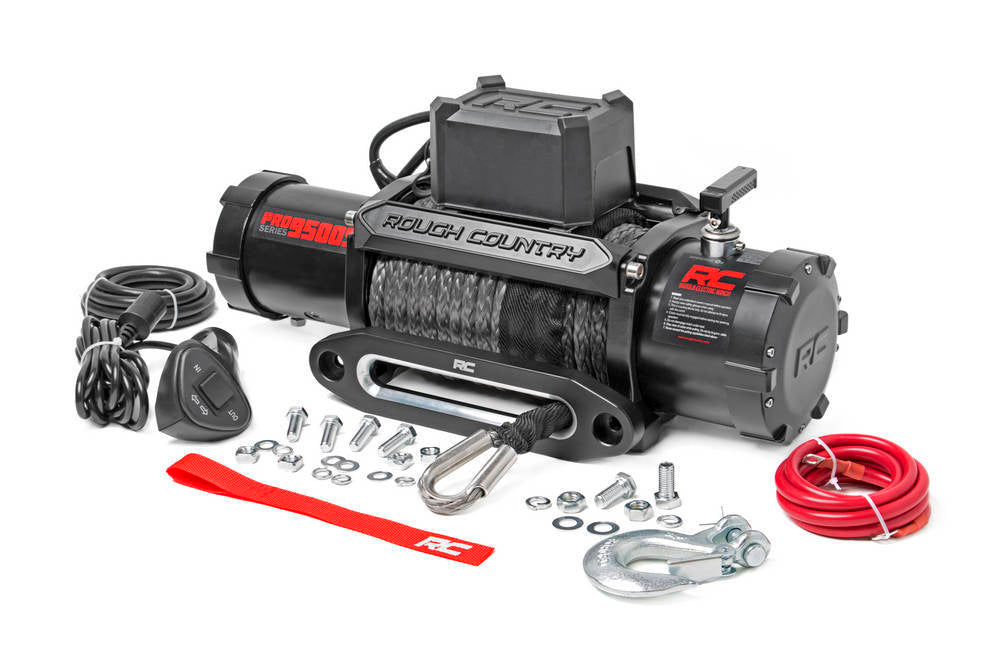 Rough Country RCSPRO9500S 9500lb Pro Series Electr ic Winch Synthetic Rope