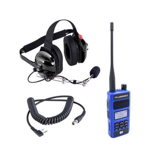 Rugged Radios RGRCREW-R1 Radio Kit Crew Chief Spotter R1 UHF/VHF