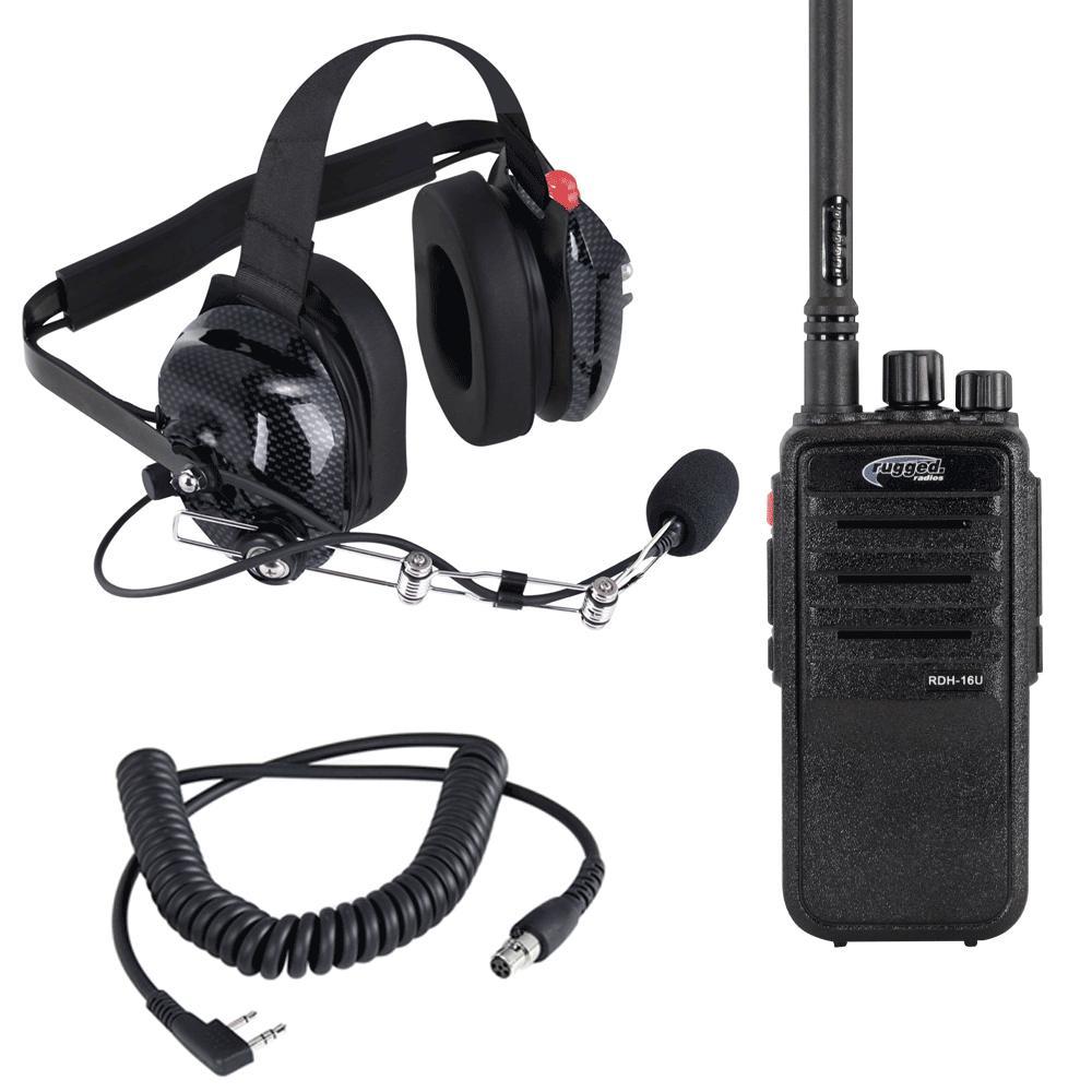 Rugged Radios RGRCREW-RDH-U Radio Kit Crew Chief / Spotter 5watt UHF