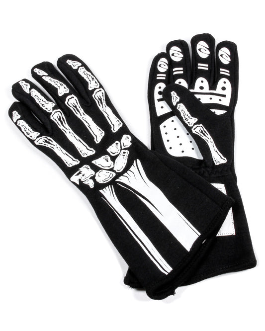 Rjs Safety RJS600080134 Single Layer White Skeleton Gloves Large