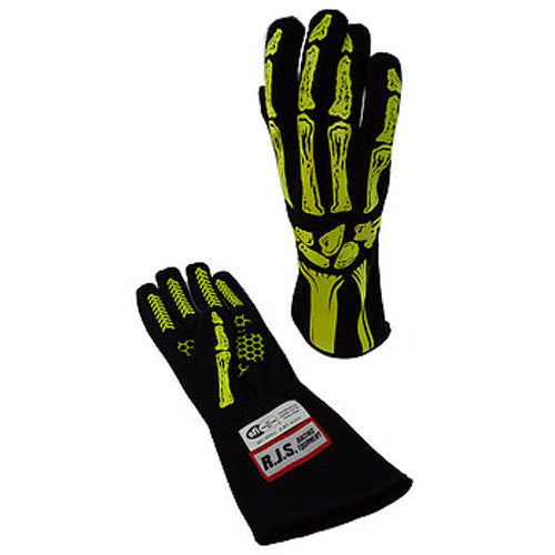 Rjs Safety RJS600090151 Single Layer Yellow Skeleton Gloves X-Large
